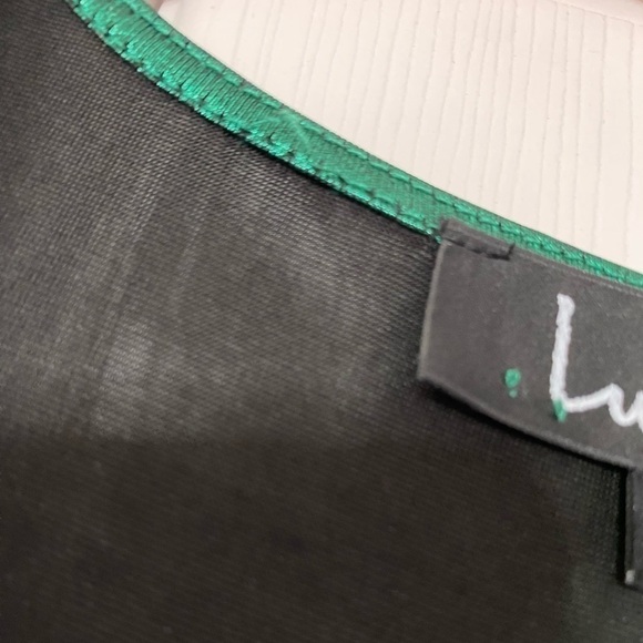 LULUS Glow Like Me Teal Green Metallic Twist-Front Long Sleeve Dress Size Small - Picture 7 of 9